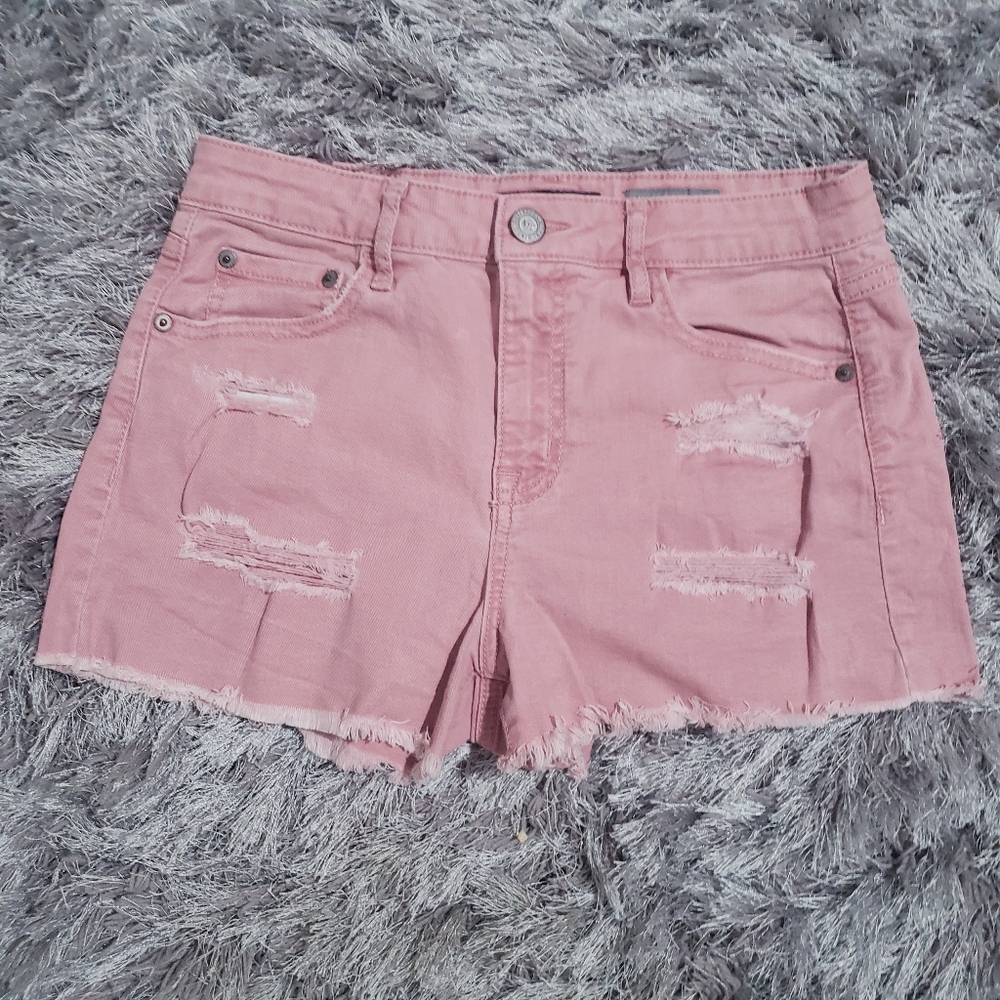 Pink high waisted shorty shorts by Aeropostale